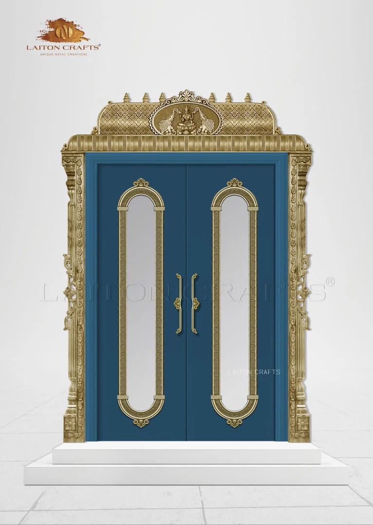 Unique Brass Partition Grill design to amplify your Pooja Room Door. Find  out latest partition grills now at Laiton Crafts. For more info